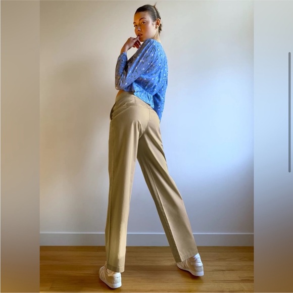 Aritzia Sunday Best Charlie Full Length Wide Leg Trouser Pant Khaki Tan size 00 - Picture 4 of 16
